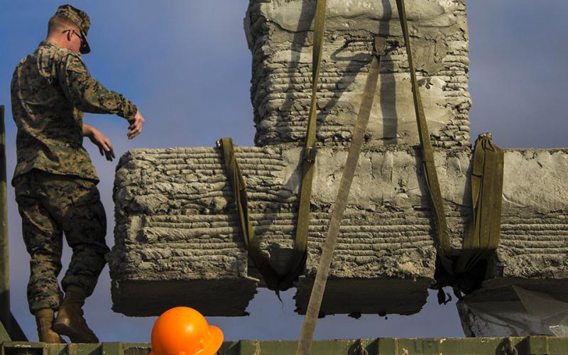 U.S. Marines 3D Print a Concrete Footbridge
