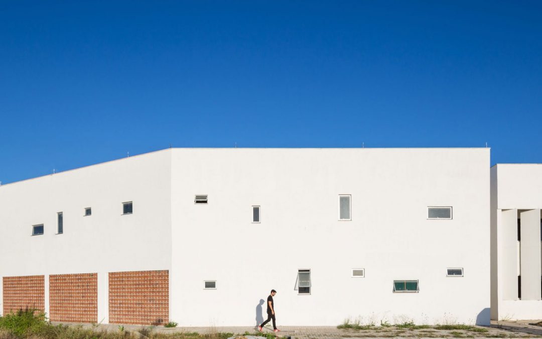 White Concrete Shutters Front Brazilian University Building