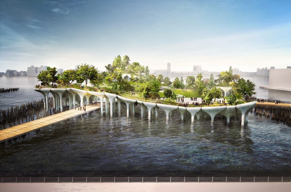 Thomas Heatherwick’s Pier 55 Sculptural Concrete Pots Near Completion In Chelsea