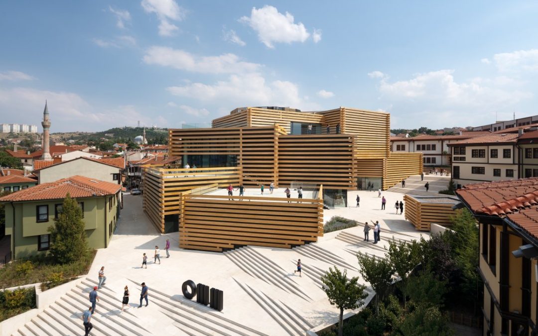 Kengo Kuma and Associates Stacks striking Timber Box Museum in Turkey