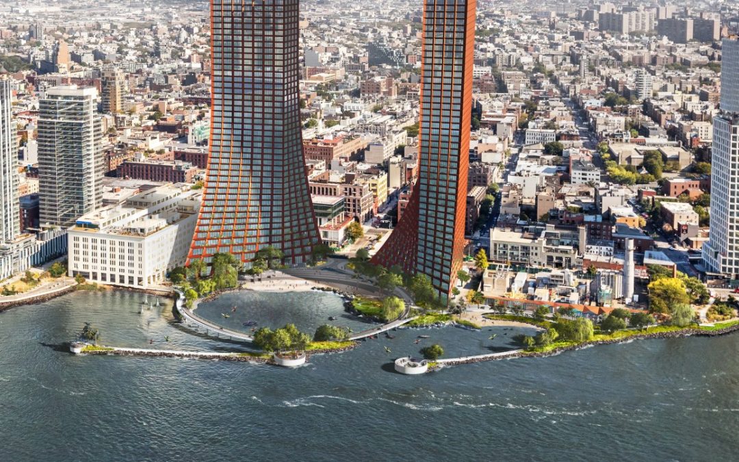 Twin Skyscrapers Dominate BIG’s Nature-Friendly Waterfront Development