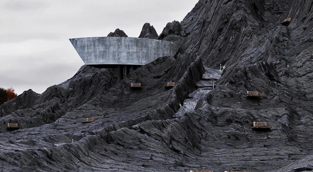 Iranian Designer Envisions the Sweeping ‘Concrete House’ as a Feature of the Landscape