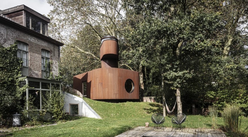 Offbeat Guesthouse Boasts Underground Cinema and Watchtower Shower