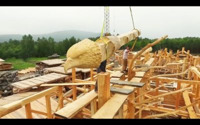 Building a Beautiful Log Home from Siberia ! Amazing Wooden House Construction Project !
