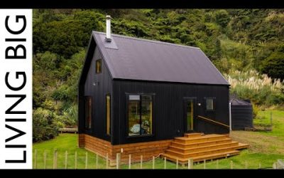 Stunning Black Off-Grid Cabin By The Rive