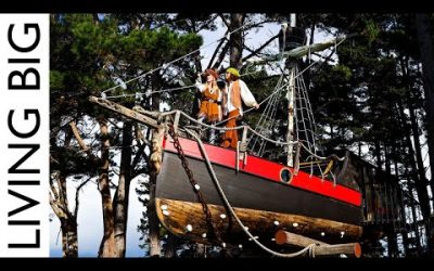 Old Sailboat Transformed Into Epic Treehouse Pirate Ship