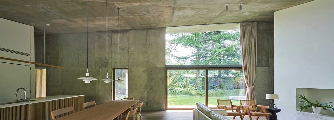 R.E.A.D.& Architects Tops ‘Symbiotic House’ with Sloping Concrete Roof in Karuizawa, Japan