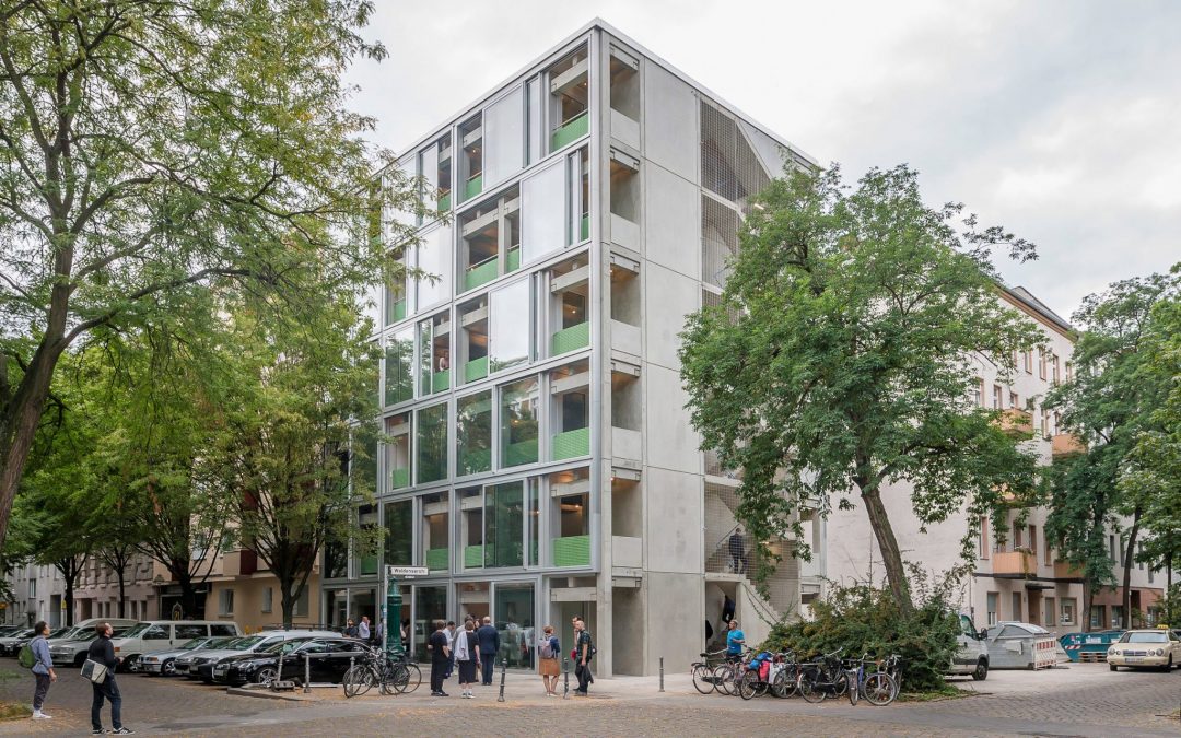 Prefabricated Beam : Wohnregal is a Prefabricated Concrete Live-work Apartment Block in Berlin
