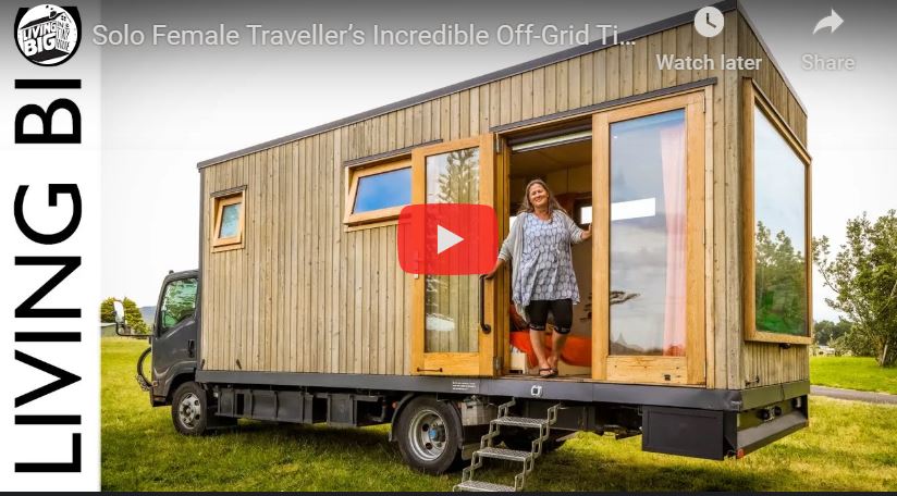 image: Incredible Tiny House Truck: Solo Female Traveller’s Off-Grid Tiny House