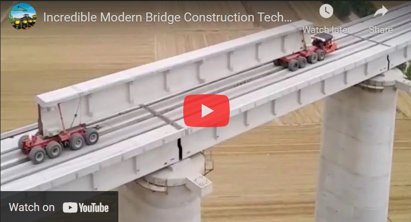 VIDEO - Bridge Construction Technology - Biggest Crane Heavy Equipment Machines Working