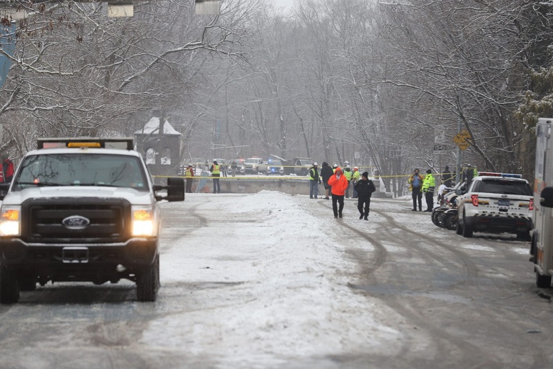 A Forbes Avenue bridge in Frick Park collapsed Jan. 28. (Photo by Ryan Loew/PublicSource)