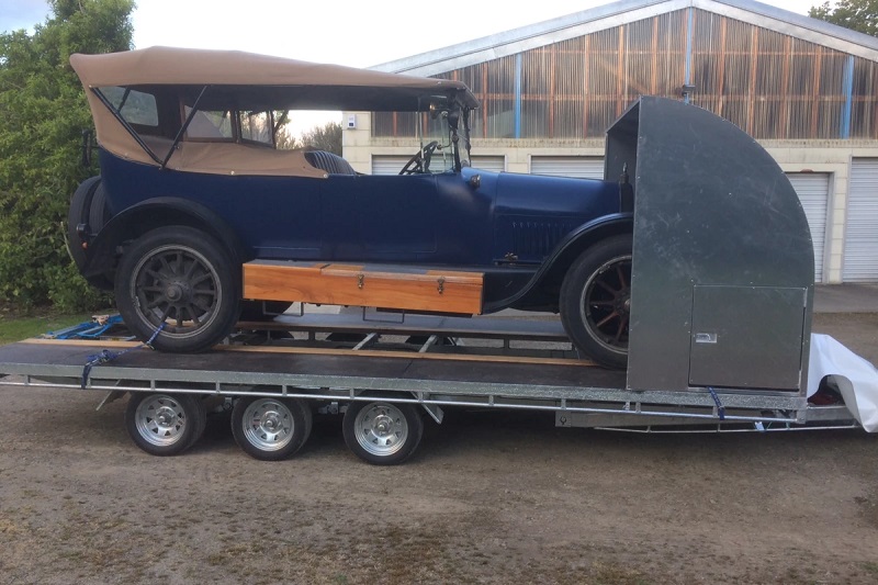 The Tadpole Tiny House is based on a removable trailer, allowing the owners to use the platform to transport one of their vintage carsBuild Tiny