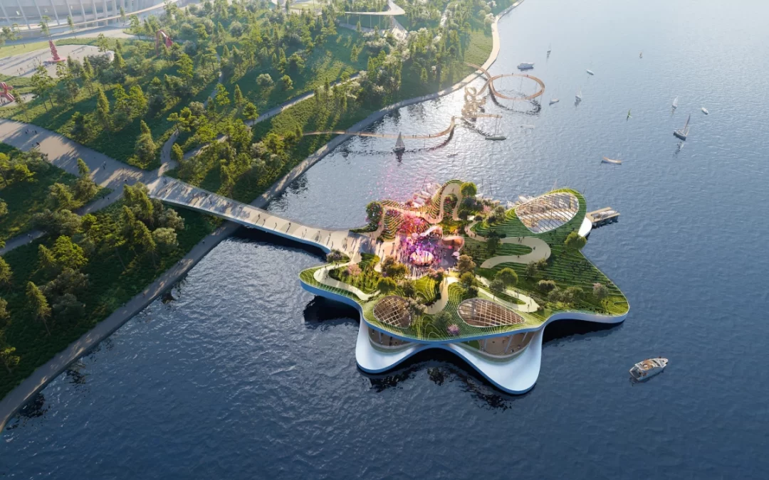 new park on a river in South Korea.