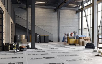 Concrete Slab Protection System: Temporary Adhesive Protects Concrete During Construction