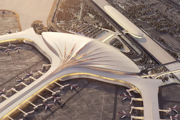 Airport terminal's feather-like form designed to soothe weary travelers