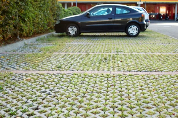 What is permeable paving and how does it improve SuDS on patios and driveways?