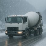 How to Successfully Place Concrete in Cold Weather Concrete being placed and protected on a winter construction site using curing blankets and temperature-control measures.