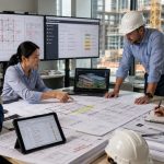 Construction Document Control: How Quality Control and Version Control Protect Project Success Engineers reviewing construction document control using coordinated drawings and digital document management systems.